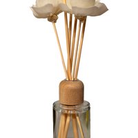 Tall Glass Diffuser with Flower Reeds - Clear / Jasmine and Patchouli