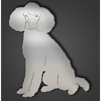 Poodle Style 5 Silver Acrylic Mirror - Silver