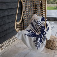 Prints Of Navy Autumn Leaves Blanket - Blue