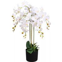 Artificial Deluxe Bush Orchid White - White