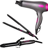 Gift Set Dryer, Curler, Straightener - Black