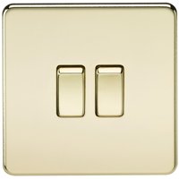 Knightsbridge Screwless 10AX 2G 2-Way Switch - Polished Brass - SF3000PB - Polished Brass