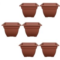 Large 38cm Square Bell Planter Plastic Terracota Colour Garden Pot - Terracotta / 6