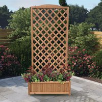 BillyOh, BillyOh Flora Pair of Fir Wooden Planter Boxes with Lattice Trellis - Heartwood BillyOh, BillyOh Flora Pair of Fir Wooden Planter Boxes with Lattice Trellis - Heartwood