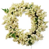 Artificial Hanging White Berry Wreath - White