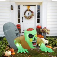 Livingandhome, Halloween LED Inflatable Zombie Model (Air Blower Included) - Green Livingandhome, Halloween LED Inflatable Zombie Model (Air Blower Included) - Green