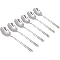 Tondo Stainless Steel Dessert Spoons - 21cm - Silver / 6
