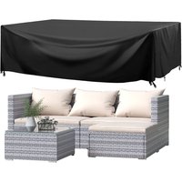 Bigzzia, 5 Piece Rattan Garden Patio Sofa Set - Grey / Cover Bigzzia, 5 Piece Rattan Garden Patio Sofa Set - Grey / Cover