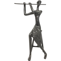 Sitting Flute Playing Figurine - Black