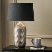 Textured Ceramic Bottle Table Lamp - Silver