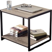 Industrial 2 Tier Side Table Rustic - Brown