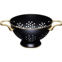 MasterClass 24cm Stainless Steel Matt Black and Brass Colander - Black