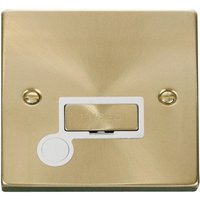 Satin Brushed Brass 13A Fused Ingot Connection Unit With Flex - White