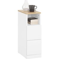 Bedroom Storage Bedside Table with 2 Drawers - White