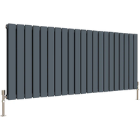 Flat Panel Horizontal Designer Radiators - Anthracite / 1428mm / 58mm / 2073.8W
