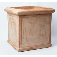 Large Terracotta Cube Planter - Natural