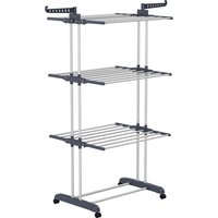 Tower Clothes Airer 3 Tier Folding Laundry Drying Rack - Grey