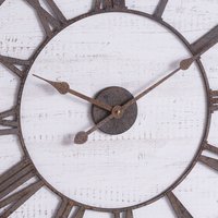 Rustic Wooden Clock With Aged Numerals For Country Charm - Antique Brass