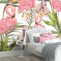 Paradise Flamingo Watermelon Wall Mural - Watermelon / Medium