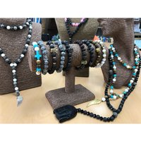 Turquoise Gemstone Bead Bracelet - Unisex Boho Jewelry - Multi