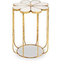 Rabia Petal Side Table With Marble Top - White