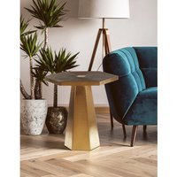 Titan Large Hexagon End Table - Gold