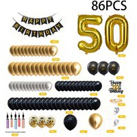 Lifeideas 86-Piece 50th Birthday Balloon Decorations Set - Gold