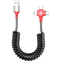 3-in-1 Spring Charging Cable - Black