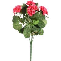 Artificial Geranium Bush - 7 Stems (40cm) - Dark Pink