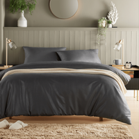 Monaco Seersucker Duvet Set - Grey / Single