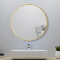 Round Gold Framed Wall Mirror - Gold / 40cm