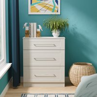 York Ready Assembled 3 Drawer Deep Chest - Grey Ash
