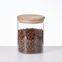 Eden & Willow Airtight Glass Pantry Storage Jar with Bamboo Lid - Clear / 0.8l