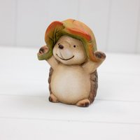 Classic Delightful Brown Ceramic Hedgehog - Brown
