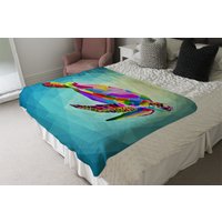 Geometric Blue Water Ocean Blanket - Blue