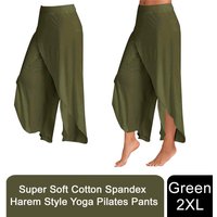 Super Soft Modal Spandex Yoga Pants - Green / XXL