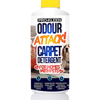 Pro-Kleen 1L Odour Attack Pet Carpet Cleaner Shampoo Contains Active Enzymes - Yellow