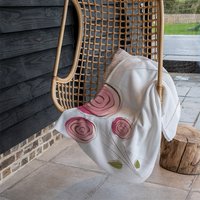 Rose Drawing Blanket - Pink