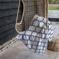 Navy Chainlink Rope Blanket - Blue