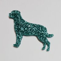 Glitter Rottweiler Christmas Decoration - Green