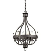 Windsor Chandelier 4 Light Graphite Finish, E14 - Graphite