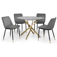 Monero Round Table and Delaunay Chairs Set - Grey