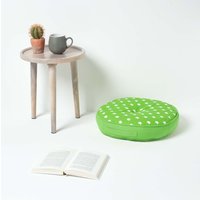 Homescapes Green Stars Childrens Round Floor Cushion - Green