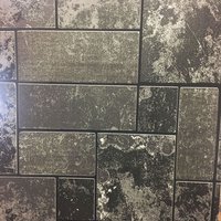 Brick Effect Embossed Stone Wallpaper - Grey Tile effect