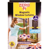 2 Magnetic Fly Screen Window Curtains - Black