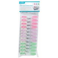 Plastic Soft Touch Clothes Pegs - Multi - Pack of 12 - Multi