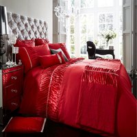 Premium Polycotton Alina Duvet and Pillowcase Set - Red / Single