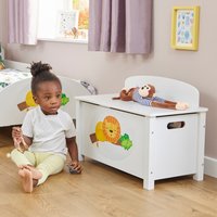 Kids Toy Box - White / Jungle