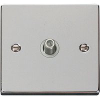 Polished Chrome Satellite Socket 1 Gang - White