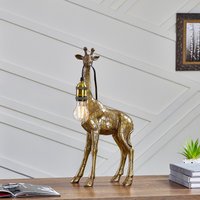 Giraffe with Bulb Table Lamp - Antique Gold